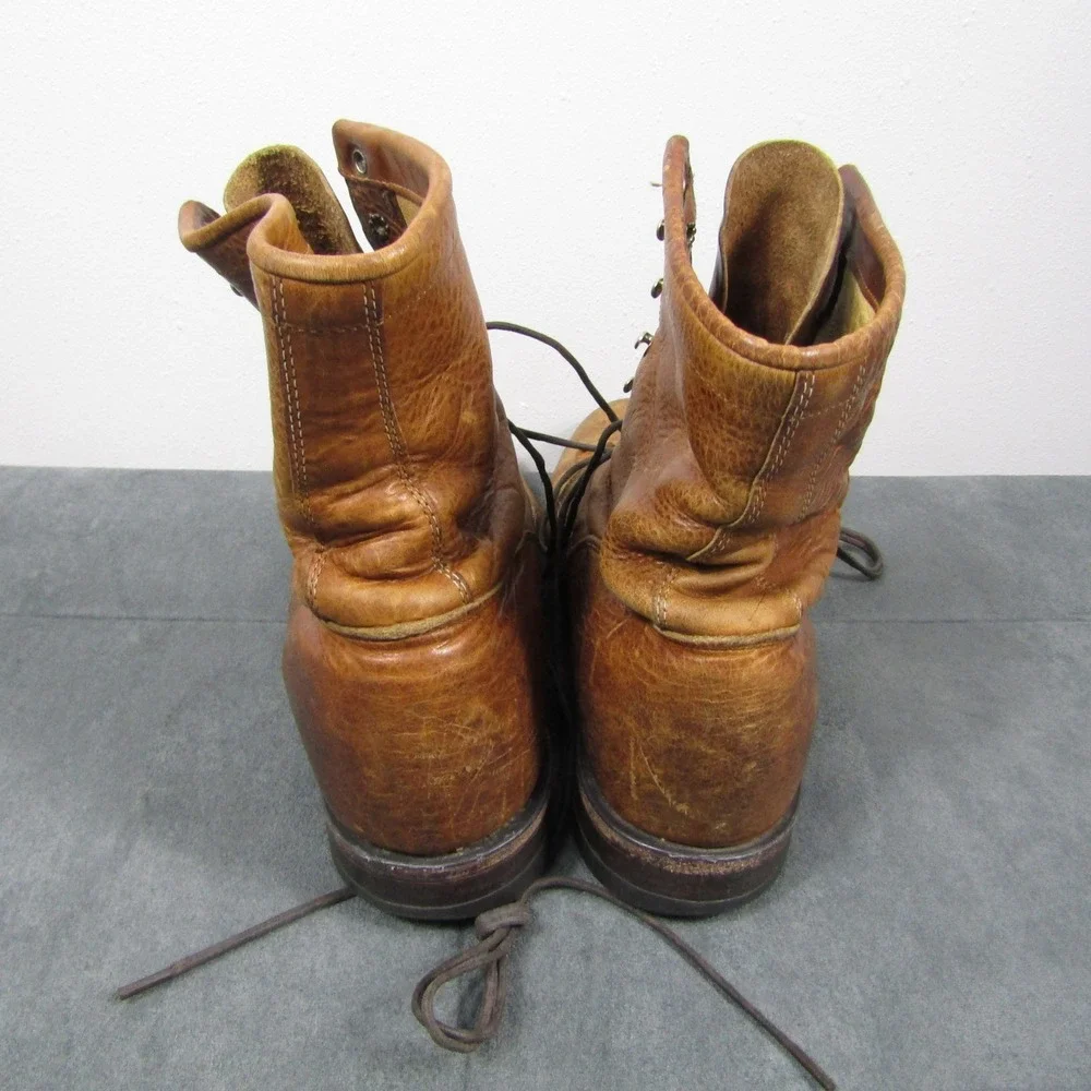 Justin Lace Up Boots Mens 10.5 D Brown Leather Kiltie Work Utility USA 420